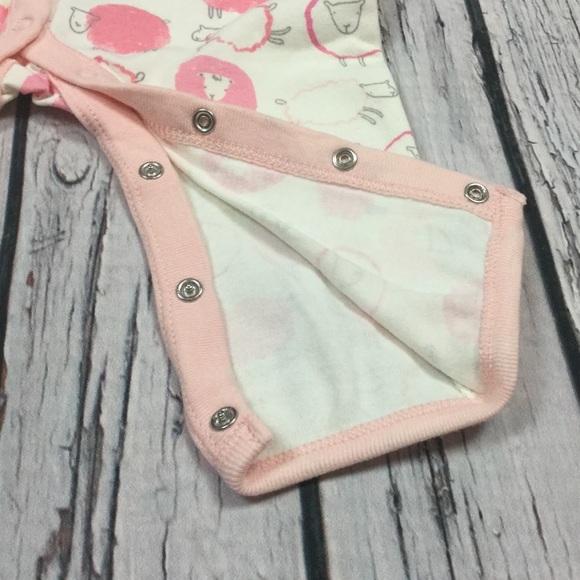 Gap Girls 0 3 6 9 Month Pink Sheep Lamb Romper - Picture 4 of 6